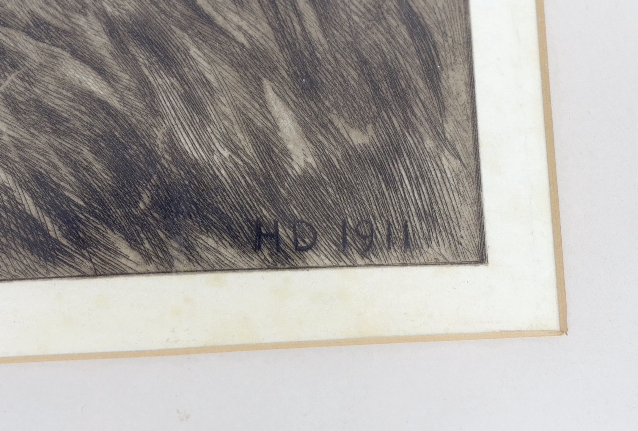 Herbert Dicksee (1862-1942), etching, 'Thirst', signed in pencil, publ. 1911, 44 x 70cm